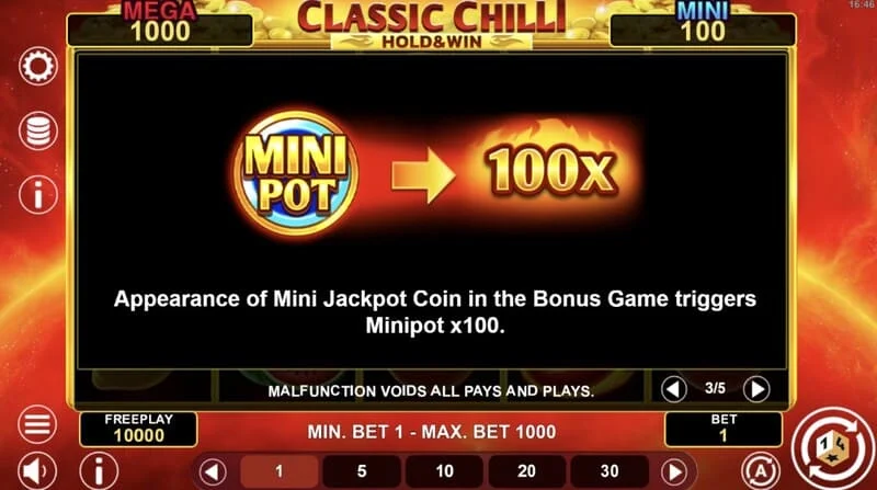 Classic Chilli Hold & Win - peluncuran putaran Hold & Win